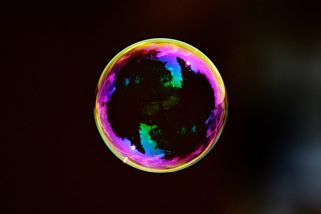 soap bubble, multicoloured, bullet