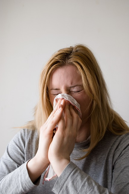 woman, sneeze, blowing nose